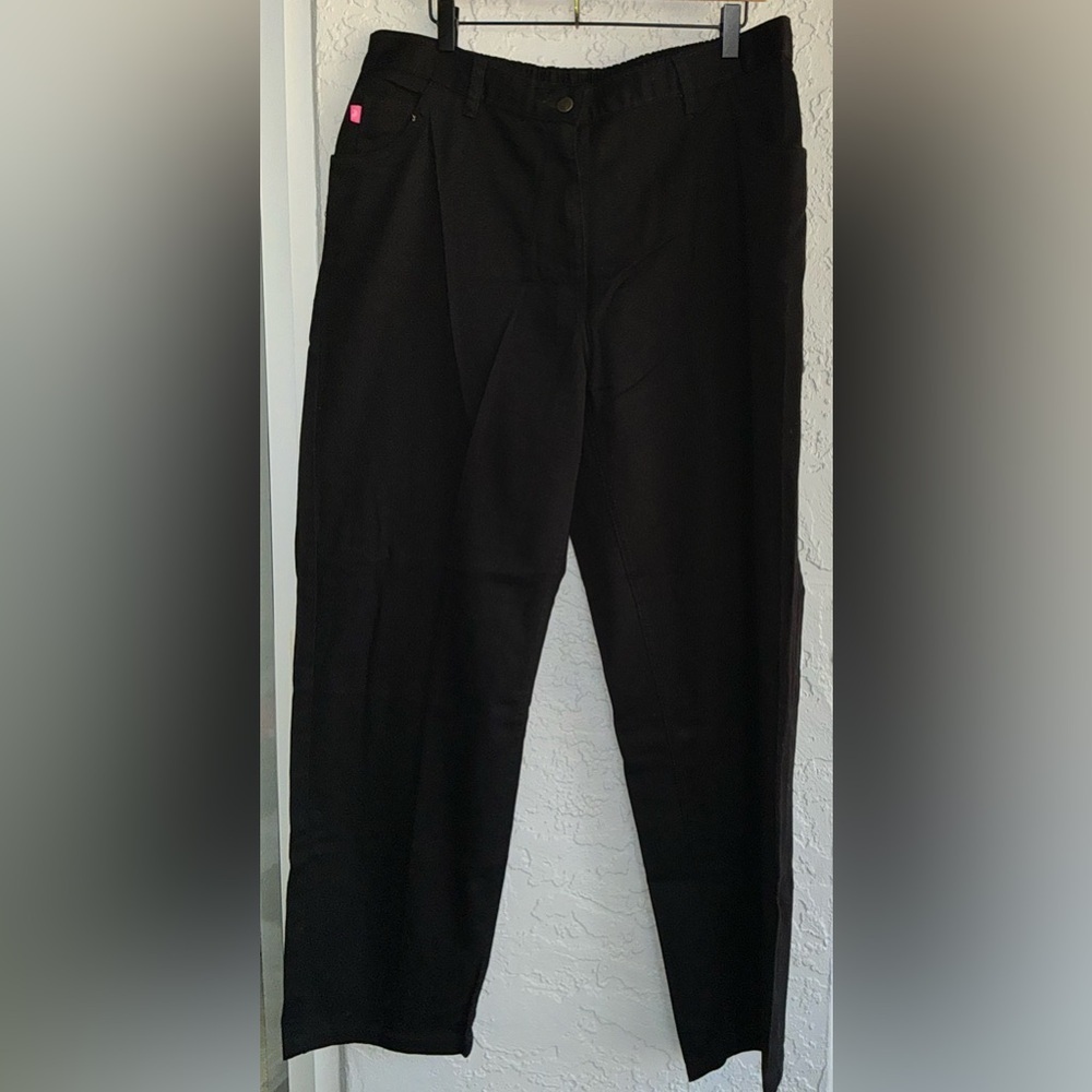 Woman Within Classic Fit Black Denim Pants